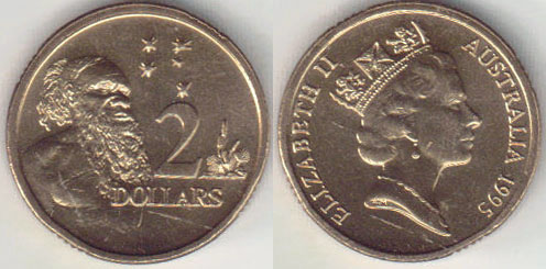 1995 Australia $2 (Aboriginal) chUnc A005856